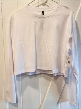 VUORI The Rise. The Shine. White Long Sleeve Cropped Tee ~ Size L